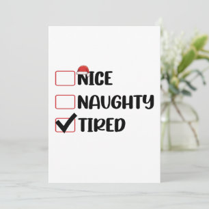 Convite Lista de Natal Bonito Travesso Cansado Xmas Papai 