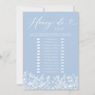 Convite Lista de Tarefas Honey Do Floral Azul Empoeirado p