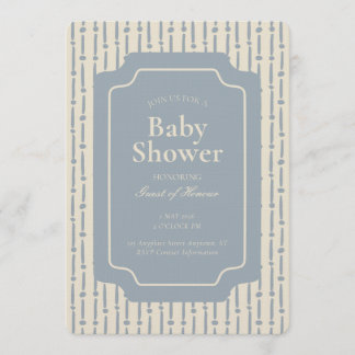 Convite Listra Geométrica Abstrata Azul Neutro de Gênero