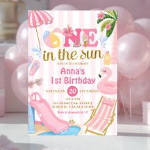 Listra Rosa Um ao sol Festa na Piscina Aniversário