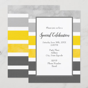 Convite Listras amarelas do branco cinzento