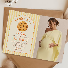 Convite Listras Amarelas Pequeno Bolo De Rosto Baby Shower