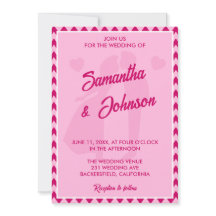 Listras de Chevron Rosa Moderno para Casamento