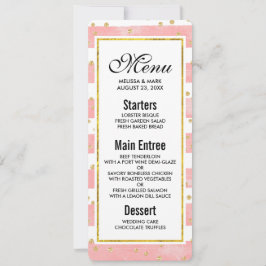 Convite Listras de Lâmpada Rosa | Faux Dourada Confetti