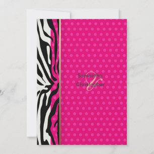 Convite Listras de zebra/Convites de casamento/bolinhas
