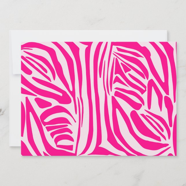 Convite Listras de zebra rosa (Frente)