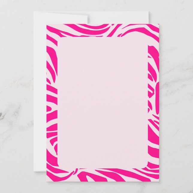 Convite Listras de zebra rosa (Frente)