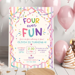 Convite Listras Divertidas Coloridas Aniversário Para Semp