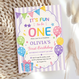 Convite Listras É Divertido Ser Um Aniversário Colorido