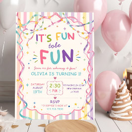 Convite Listras É Divertido Ser Um Aniversário Colorido
