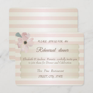 Convite Listras Flor Chic, Jantar de Ensaio de Casamento