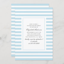 Listras náuticas azuis. Festa de solteira com dist