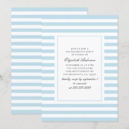 Convite Listras náuticas azuis. Festa de solteira com dist