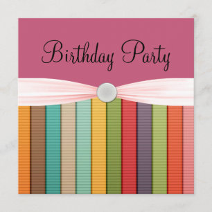 Convite Listras no arco-íris da festa de aniversário de