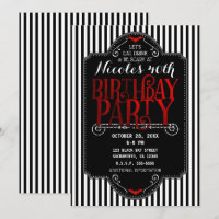 Listras Pretas e Brancas Vermelhas Festa de Aniver