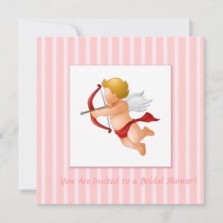 Convite Listras Rosa - Cupido com Seta