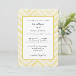 Convite Listras Ziguezague Amarelas Casamento