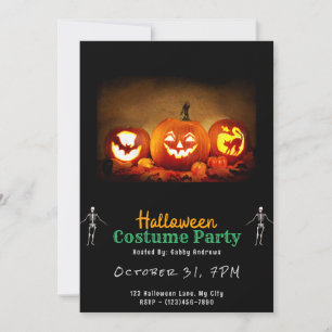 Convite Lit Up Jack-O' Lanternas Black Halloween