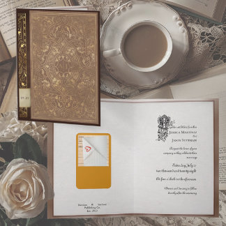 Convite Literário de Casamento com Livro da Biblio