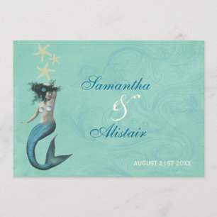 Convite litoral do casamento da praia da sereia