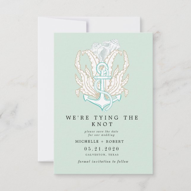 Convite litoral elegante Foto Salvar a Data (Frente)