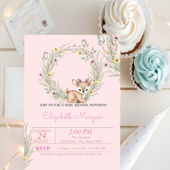 Convite Little Baby Dear Floral Baby Shower (Criador carregado)
