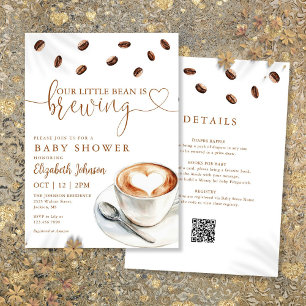 Convite Little Bean Brewing Coffee Baby Shower Tudo Em Um