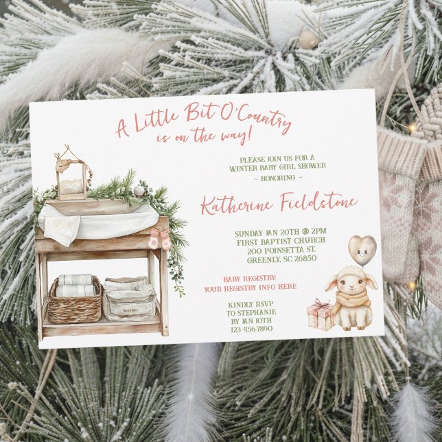 Convite Little Bit Of Country Winter Boho Baby Girl Shower (Criador carregado)
