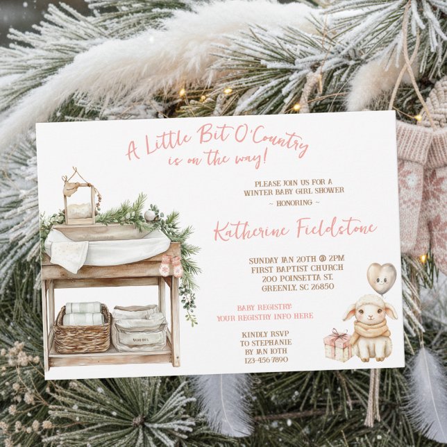 Convite Little Bit Of Country Winter Boho Baby Girl Shower (Criador carregado)
