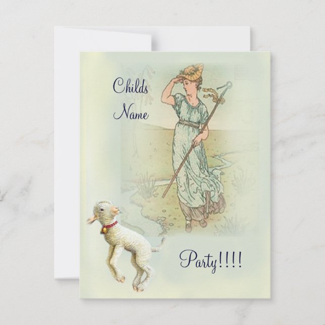 Convite Little Bo Peep (Frente)