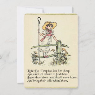 Convite Little Bo-Peep: Clássico Kate Greenaway Berçário