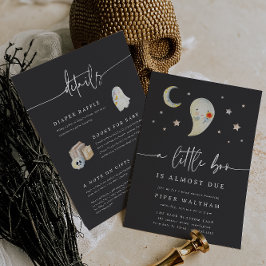 Convite Little Boo Double-Sided Halloween Baby Shower