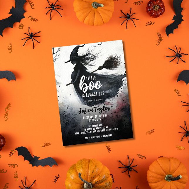 Convite Little Boo é Quase Vencida Vassoura-de-bruxa (Criador carregado)