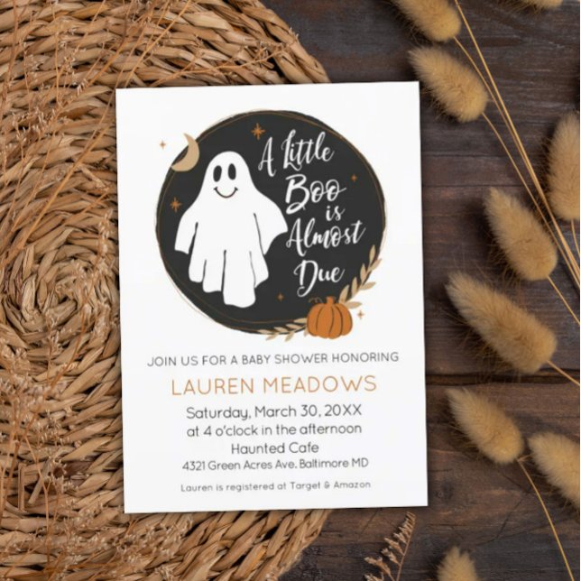 Convite Little Boo Halloween Baby Shower Invitation (Criador carregado)