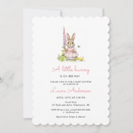 Convite Little Bunny Pink Girl Baby Shower