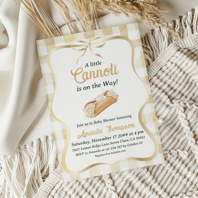 Convite Little Cannoli Neutral Beige Italian Baby Shower (Criador carregado)