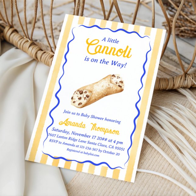 Convite Little Cannoli Yellow Blue Italian Baby Shower (Criador carregado)