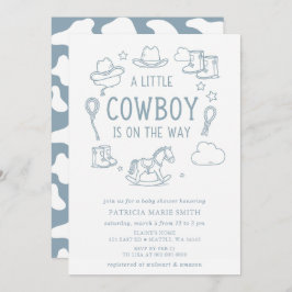 Convite Little Cowboy Is On The Way Boy Baby Shower