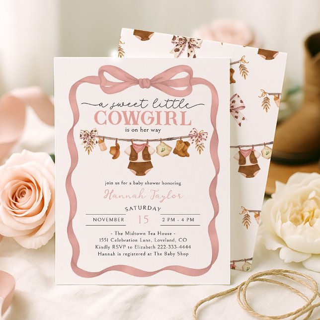 Convite Little Cowgirl Baby Shower (Criador carregado)
