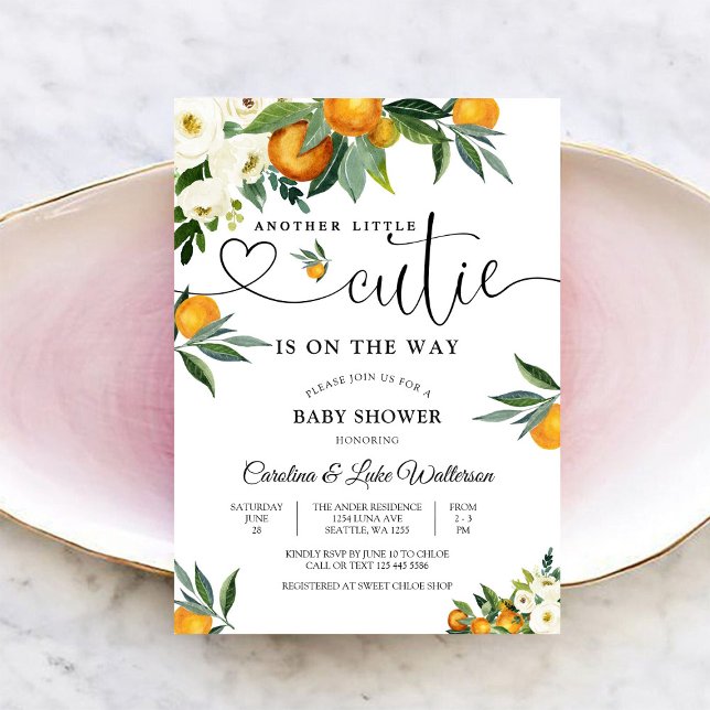 Convite Little Cutie Citrus Baby Shower Invitation (Criador carregado)
