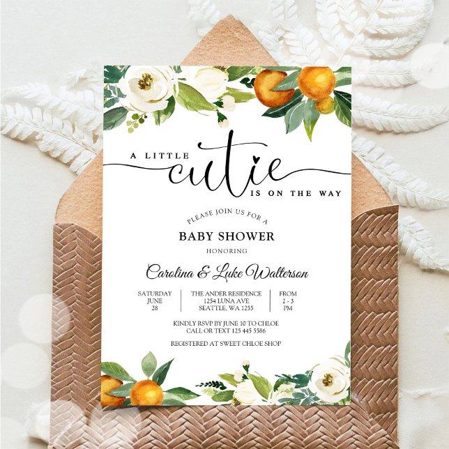 Convite Little Cutie Citrus Baby Shower Invitation (Criador carregado)