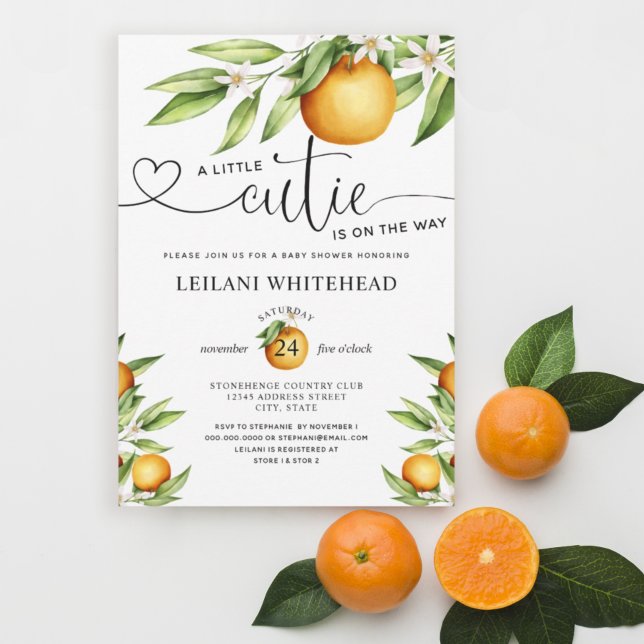 Convite Little Cutie no caminho Chá de fraldas (Criador carregado)