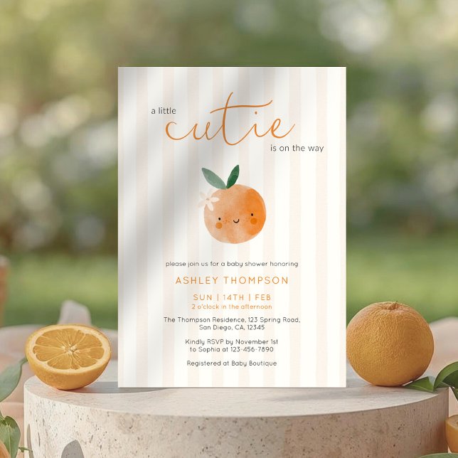 Convite Little Cutie Orange Citrus Baby Shower (Criador carregado)