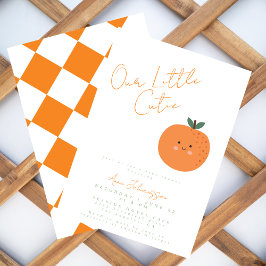 Convite Little Cutie Tangerine Citrus Baby Shower