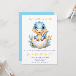 Convite Little Dino on the Way: Hatching Dinosaur Baby