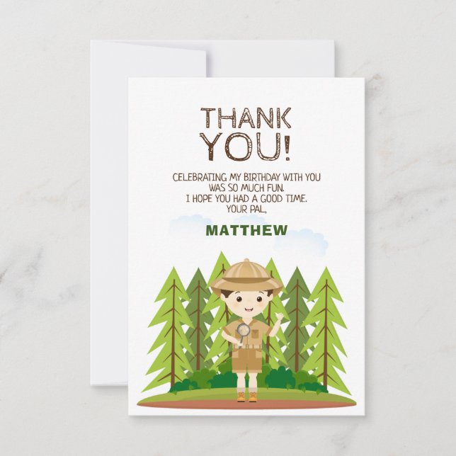 Convite Little Explorer Obrigado (Frente)