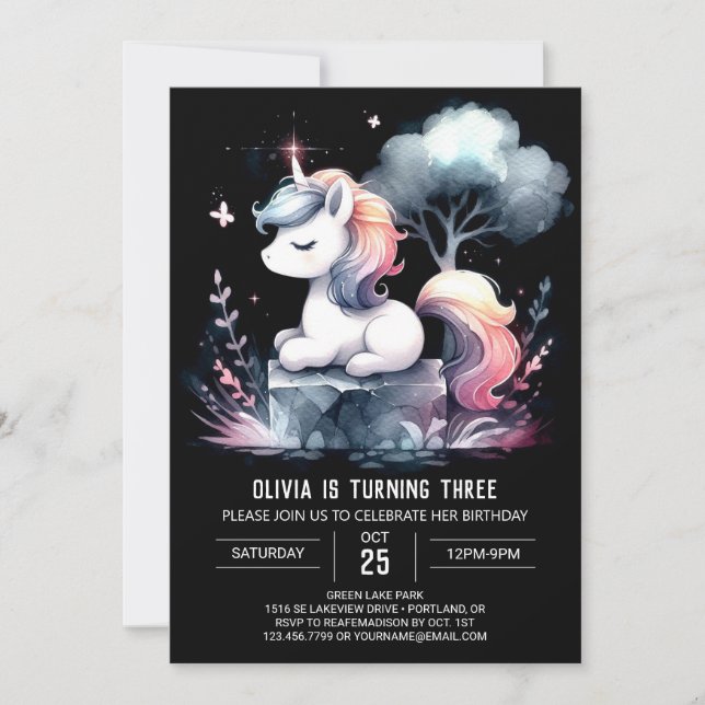 Convite Little Fantasy Horse Birthday (Frente)