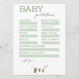 Convite Little Fisherman Baby Shower Predictions Card