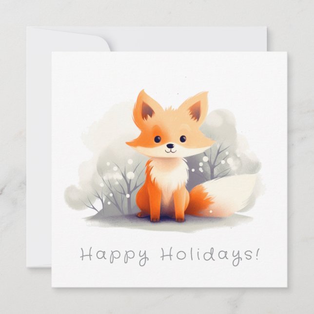 Convite Little fox in winter (Frente)