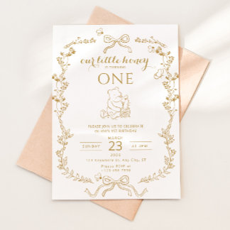 Convite Little Honey Bee First Birthday Invitation